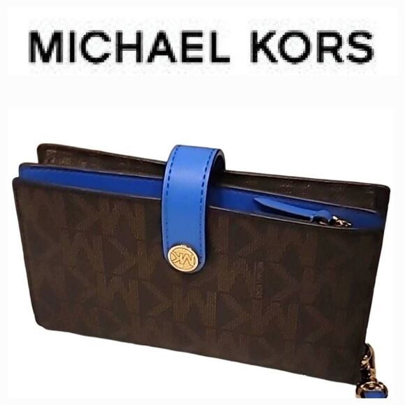 Michael Kors Jet Set Charm Small Phine Wristlet- Oxford - Picture 1 of 14